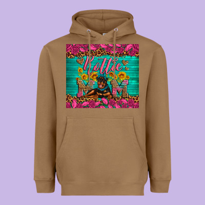 Rottie Mom With Roses Heavyweight Hoodie Designed By Artiststas