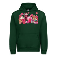 Forest Green pink gingerbread coffee Urban Hoodie - MaliasSmallBusiness