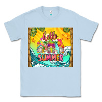 Dusty Blue hello summer gnomes Classic Tee - Zillion Design Studio