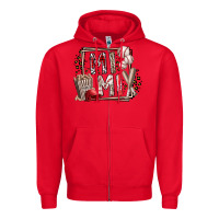 Red mimi baseball Zipper Hoodie - RacoonDesign