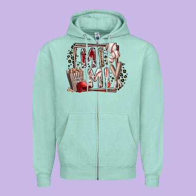 Mimi Baseball Zipper Hoodie Designed By Racoondesign
