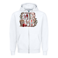 White mimi baseball Zipper Hoodie - RacoonDesign