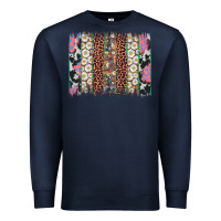 Navy easter leopard cowhide bunny brush stroke Premium Sweatshirt - Artiststas