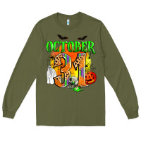 Army Green october 31 Long Sleeve Tee - Zillion Design Studio