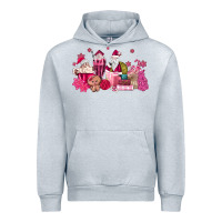Heather Grey pink santa coffee Urban Hoodie - MaliasSmallBusiness