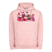 Pigment Salmon pink santa coffee Urban Hoodie - MaliasSmallBusiness