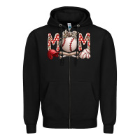 Black mom baseball Zipper Hoodie - RacoonDesign