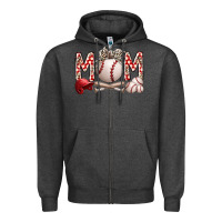 Charcoal Heather mom baseball Zipper Hoodie - RacoonDesign