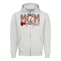 Dove Grey mom baseball Zipper Hoodie - RacoonDesign
