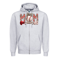 Heather Grey mom baseball Zipper Hoodie - RacoonDesign