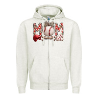 Oatmeal Heather mom baseball Zipper Hoodie - RacoonDesign