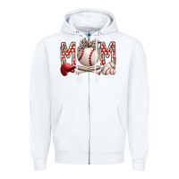 White mom baseball Zipper Hoodie - RacoonDesign