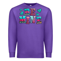 Purple be mine western valentine's day no background Premium Sweatshirt - AdoDesignShop