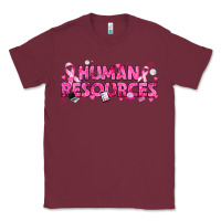 Burgundy Breast Cancer Human Resources Classic Tee - texasbilliewilder