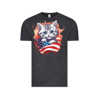 Vintage Black cat6 Vintage Tee - Unal Design
