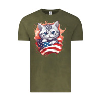 Vintage Olive cat6 Vintage Tee - Unal Design