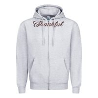 Heather Grey thankful Zipper Hoodie - FaDigitalArtStudio