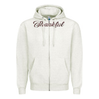 Oatmeal Heather thankful Zipper Hoodie - FaDigitalArtStudio