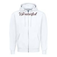 White thankful Zipper Hoodie - FaDigitalArtStudio