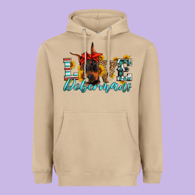 Love Dobermans Heavyweight Hoodie Designed By Artiststas