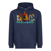 Navy love dobermans Heavyweight Hoodie - Artiststas