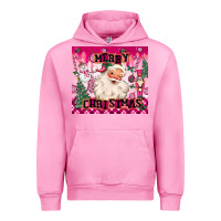 Fuchsia Pink merry pink christmas santa Urban Hoodie - MaliasSmallBusiness