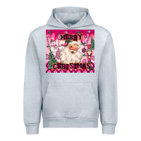 Heather Grey merry pink christmas santa Urban Hoodie - MaliasSmallBusiness