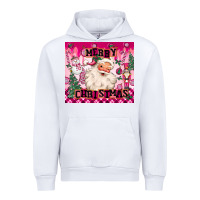 White merry pink christmas santa Urban Hoodie - MaliasSmallBusiness