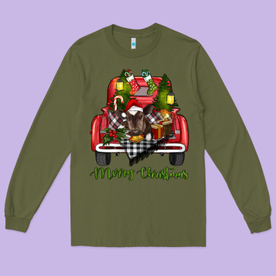 Merry Christmas Truck Long Sleeve Tee Designed By Ranaportraitstore