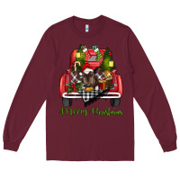 Burgundy merry christmas truck Long Sleeve Tee - RanaPortraitStore