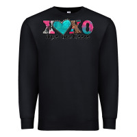 Black xoxo hugs and kisses valentines day Premium Sweatshirt - AdoDesignShop