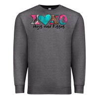 Charcoal Heather xoxo hugs and kisses valentines day Premium Sweatshirt - AdoDesignShop
