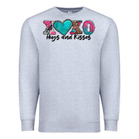 Heather Grey xoxo hugs and kisses valentines day Premium Sweatshirt - AdoDesignShop