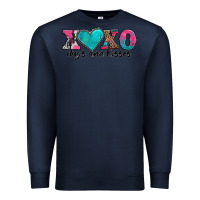 Navy xoxo hugs and kisses valentines day Premium Sweatshirt - AdoDesignShop
