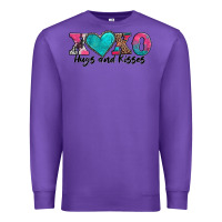 Purple xoxo hugs and kisses valentines day Premium Sweatshirt - AdoDesignShop