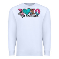 White xoxo hugs and kisses valentines day Premium Sweatshirt - AdoDesignShop