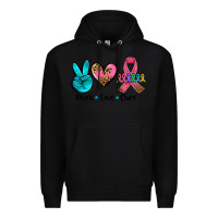 Black peace love  cure Premium Hoodie - AdoDesignShop