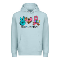 Blue Mist peace love  cure Premium Hoodie - AdoDesignShop