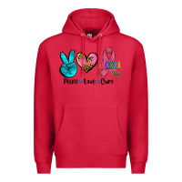 Cardinal peace love  cure Premium Hoodie - AdoDesignShop