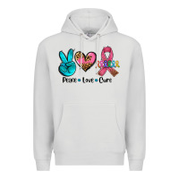 Dove Grey peace love  cure Premium Hoodie - AdoDesignShop