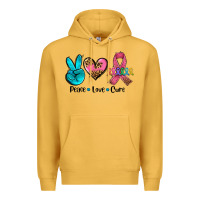 Mustard peace love  cure Premium Hoodie - AdoDesignShop