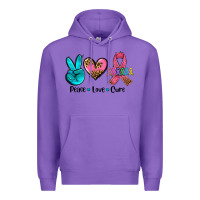 Purple peace love  cure Premium Hoodie - AdoDesignShop