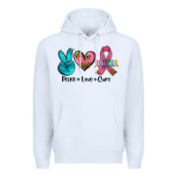 White peace love  cure Premium Hoodie - AdoDesignShop