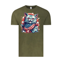 Vintage Olive cat7 Vintage Tee - Unal Design