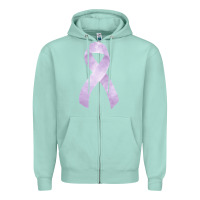 Seafoam testicular cancer ribbon fa element Zipper Hoodie - FaDigitalArtStudio