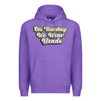 Purple on tuesday we wear beads Premium Hoodie - MaliasSmallBusiness