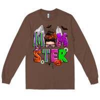 Chestnut halloween momster messy bun Long Sleeve Tee - Zillion Design Studio