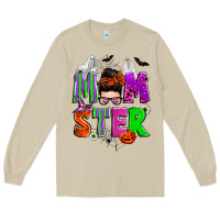 Mushroom halloween momster messy bun Long Sleeve Tee - Zillion Design Studio