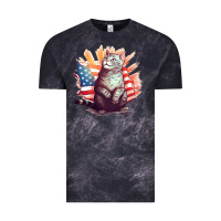 Cloud Black cat8 Vintage Tee - Unal Design
