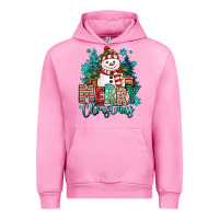Fuchsia Pink merry christmas snowman Urban Hoodie - MaliasSmallBusiness
